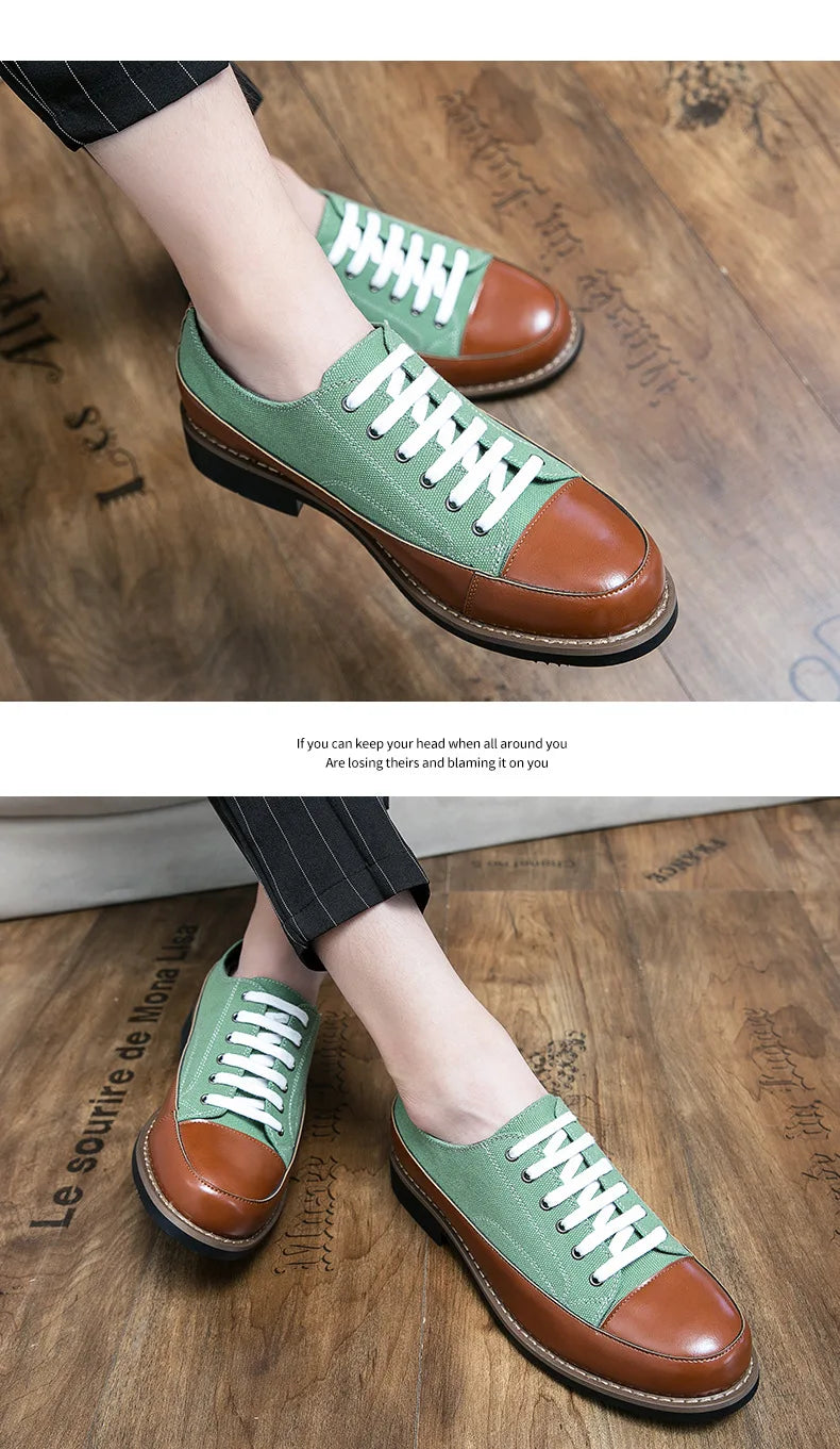 Leather Shoes Men Casual Lace Up Loafers High Quality Low Heel Platform Shoes Leather Premium Casual Luxury Brand Oxford Shoes