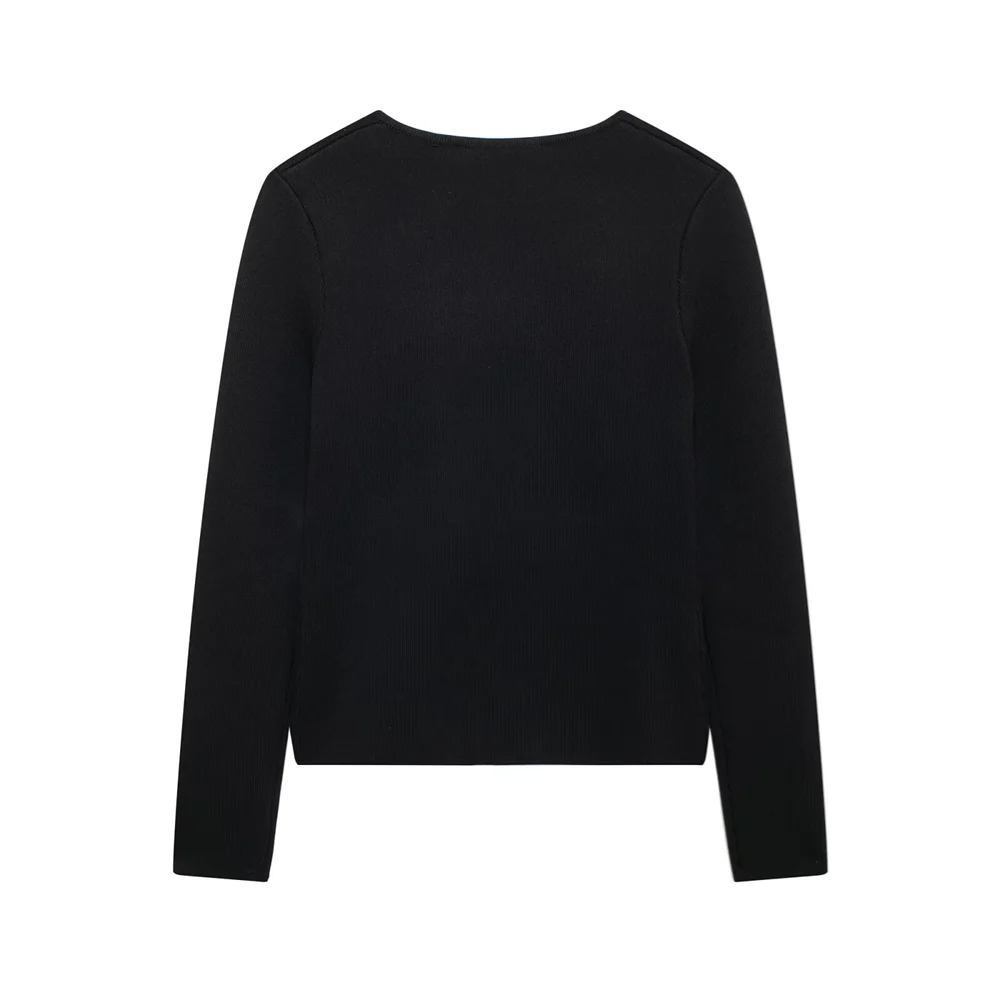 PB&ZA2024 Autumn New Women's Clothing Style Slimming Asymmetric Knitted Coat Small Folded Splicing Skirt Set