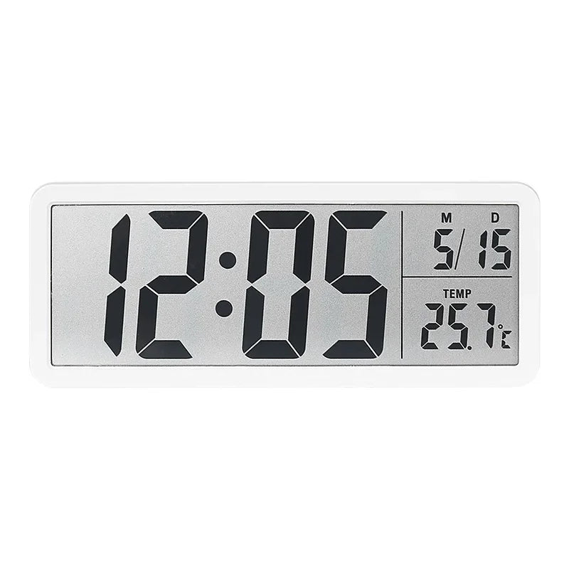 LCD Digital Wall Clock Time with Date Temperature Display Electronic Alarm Clock Modern Table Clock for Bedroom Home Decoration