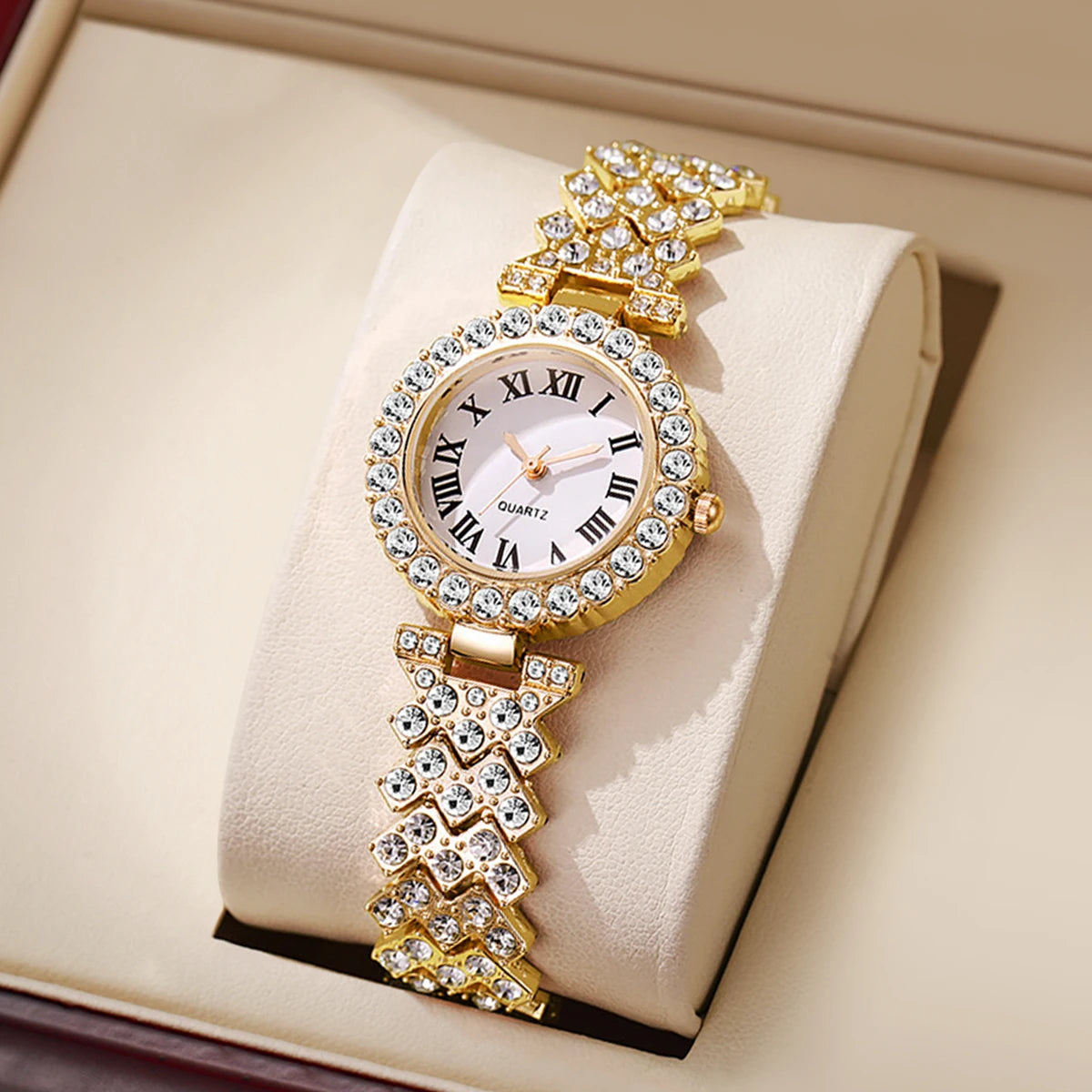 1/3PCS Luxury Rhinestone Women Watches Fashion Roma Dial Quartz Watch for Women Clock（Without Box）