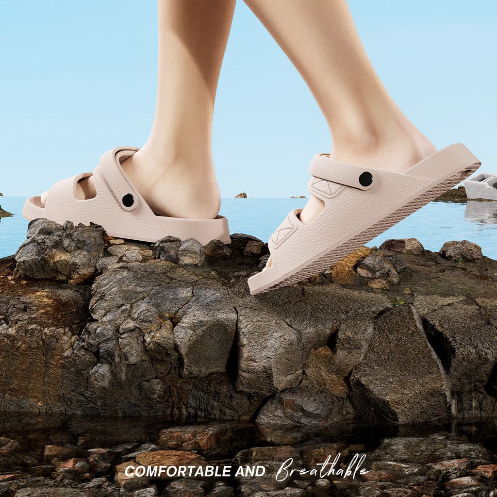 Shevalues New Sandals For Men Non-slip Outdoor Beach Shoes Soft Sole Comfortable Slides EVA Lightweight Men's Bathroom Slippers