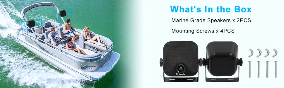 Herdio Waterproof Marine Speakers 100W 4 Inch Motorcycle Audio Speaker Heavy Duty Music Sound System For outdoor ATV UTV