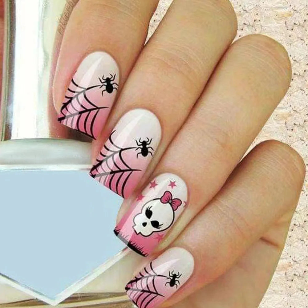24pcs New Christmas False Nails Christmas Red Gift Box Pattern Design Fake Nail Tips for Girl Cute Short Coffin Press on Nails