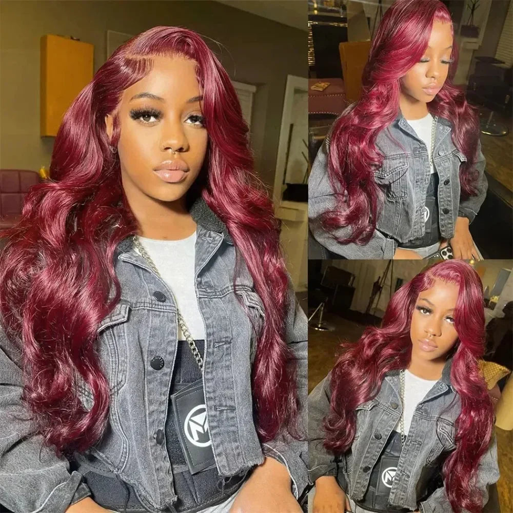 Lafino Loose Body Wave 13x4 Lace Frontal 99j Hd Lace Frontal Wig 13x6 Burgundy Human Hair Wig Colored Human Hair Wigs For  Women