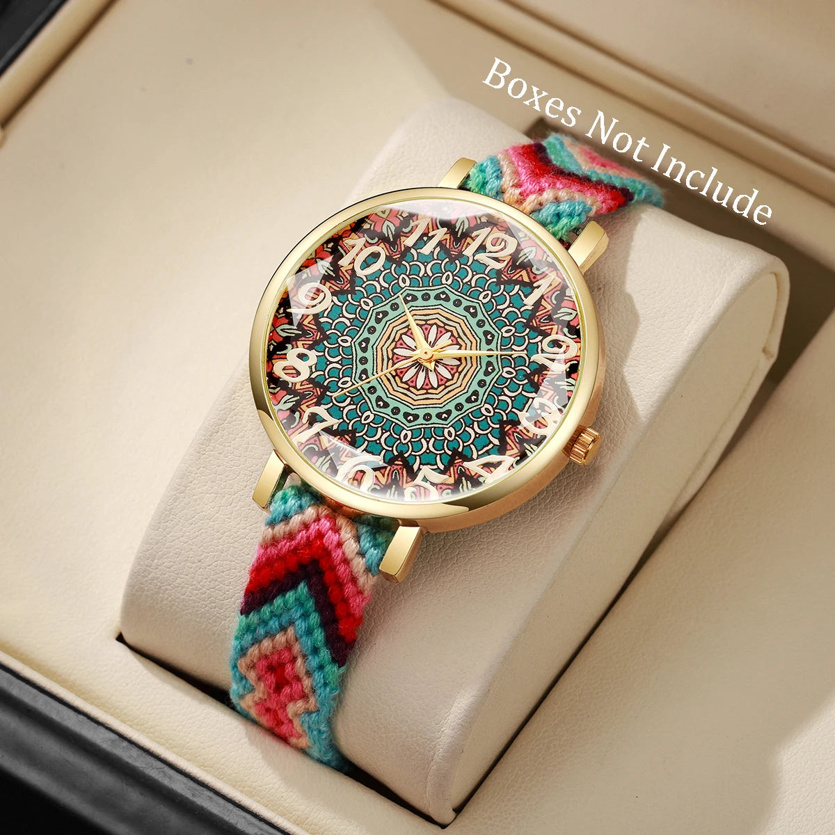 1/6/7PCS Fashion Women Watches Vintage Woven Strap Ladies Quartz Wristwatches Reloj Mujer（Without Box）
