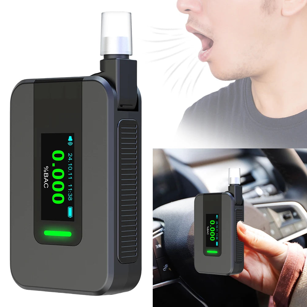 Electrochemical Alcohol Tester High Precision Non-Contacting Electronic Breathalyzer Portable Alcohol Meter for Professional Use