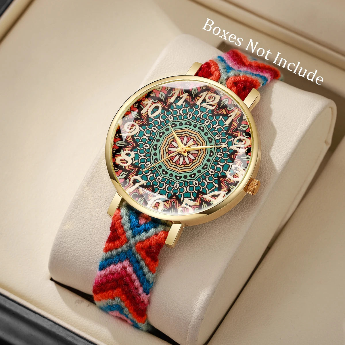 1/6/7PCS Fashion Women Watches Vintage Woven Strap Ladies Quartz Wristwatches Reloj Mujer（Without Box）