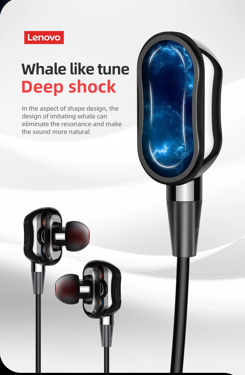 Lenovo Original HE05 Pro TWS Wireless Earphone Bluetooth 5.0 Waterproof Microphone Sports Noise Reduction Neckband Headphones