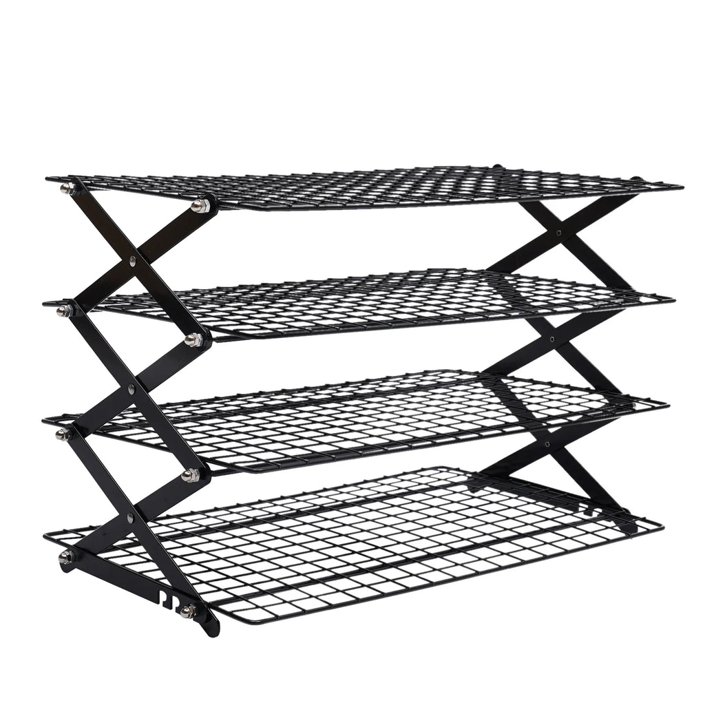 4-Tier Collapsible Cooling Rack Grilling Drying Rack Cooling Rack for Cookies Baking  40*25*31.5cm Outdoor Cooking Assistant