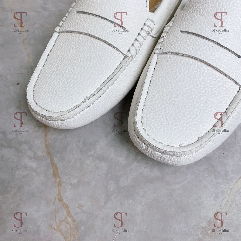 120 Genuine Leather Woman Shoes Square Toes Shallow Slip-on Loafers Shoes For Woman Real Leather Daily Shoes Plus Size 34-42