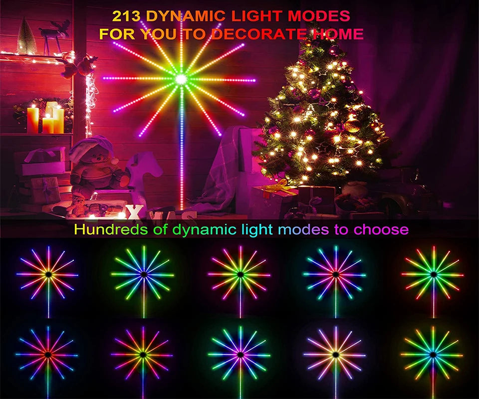 Firework Led Strip Lights For Room Wall Bluetooth Led Tape Light 5V Music Sync Led Lighting Strips Usb Led Strip Rgbic