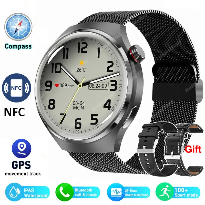 2025 New Smart Watch Heart rate Health Monitor Bluetooth Call NFC GPS Tracker IP68 Waterproof SmartWatch Men Women For HUAWEI