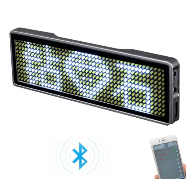 Bluetooth Led Name Badge Diy Programmable Scrolling Message Board Mini Lcd Display Pattern Display for Party Meeting