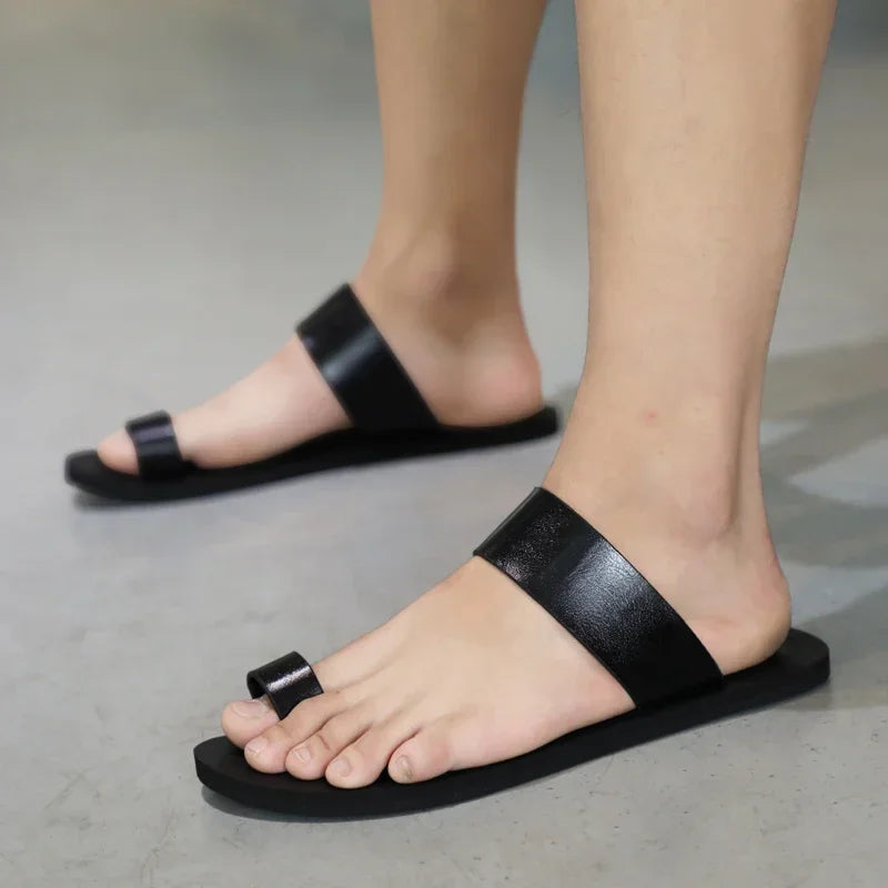 Brand Mens Casual Sandals Luxury Brand Breathable Designer Shoes Comfortable Solid Summer Slippers Mocassin Hombre Loafer