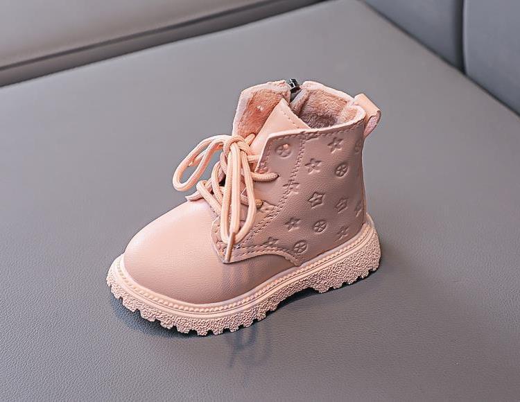 Bota Kid Boots Kid Fashion Boots Autumn Winter Boys British Plush Short Boot Girl Ankle Boots French Boy/ Girls Boots Kid Shoes