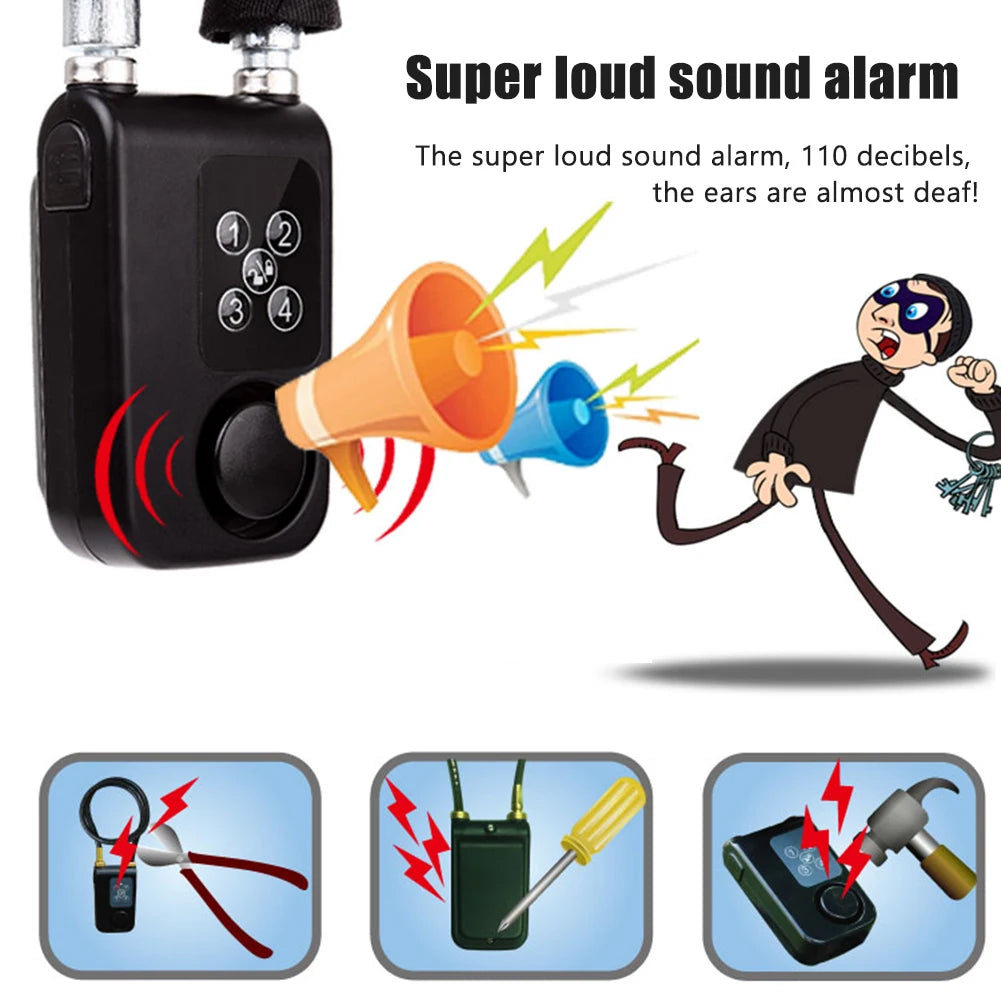 Bluetooth Bike Motorcycle Lock Alarm Anti-Theft Security Wireless Remote Control Alarm Lock System for Door Outdoor Cycling Bike