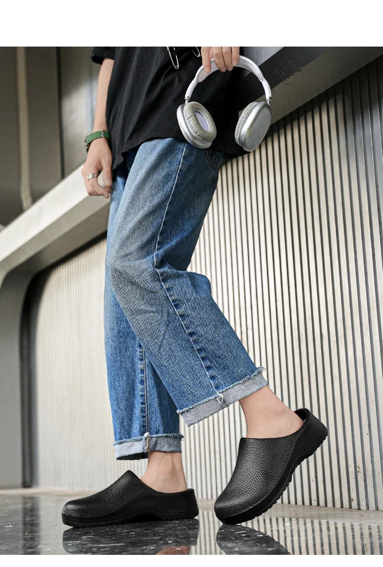 Men's Summer Slippers Non-slip Oil-resistant Chef Shoes Kitchen Shoes For Men Nurse Work Shoe Casual EVA Lightweight Soft Clogs