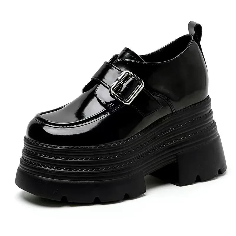 Ladies Shoes 2025 High Quality Buckle Strap Women's High Heels Fashion Round Toe Dress Pumps Women Hot Sale Solid Platform Heels