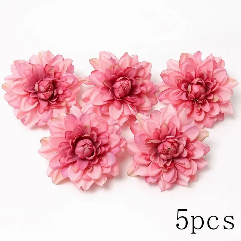 Pink Artificial Flowers Head For Wedding Home Room Decor DIY Fake Flowers For Decoration Birthday Party Craft Wreath Decoration