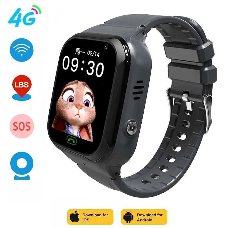 2025 4G Children's Smart Watch sim card GPS Track Video Call Camera SOS Waterproof Display Location LBS Tracker Smart Watch