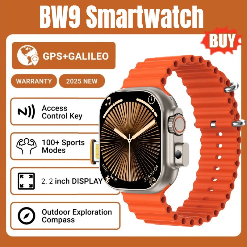 2025 BW9 Smartwatch includes SIM Card Bluetooth Calling  2.01-inch Screen Telescopic Camera Full Network Coverage Step Counting