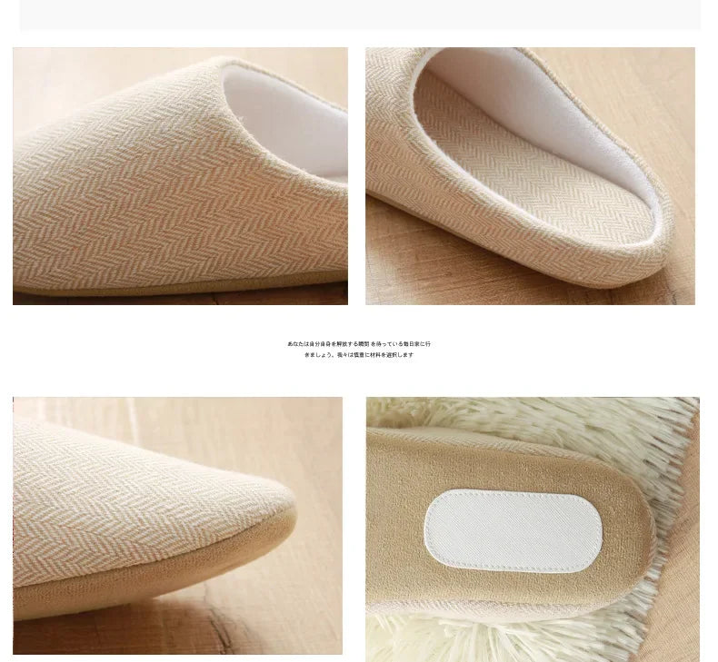 2024 Winter Women Warm Slippers Men Indoor Home Bedroom Flat Slides Couples Casual Plush Non-slip Flip Flops Ladies Soft Sandals