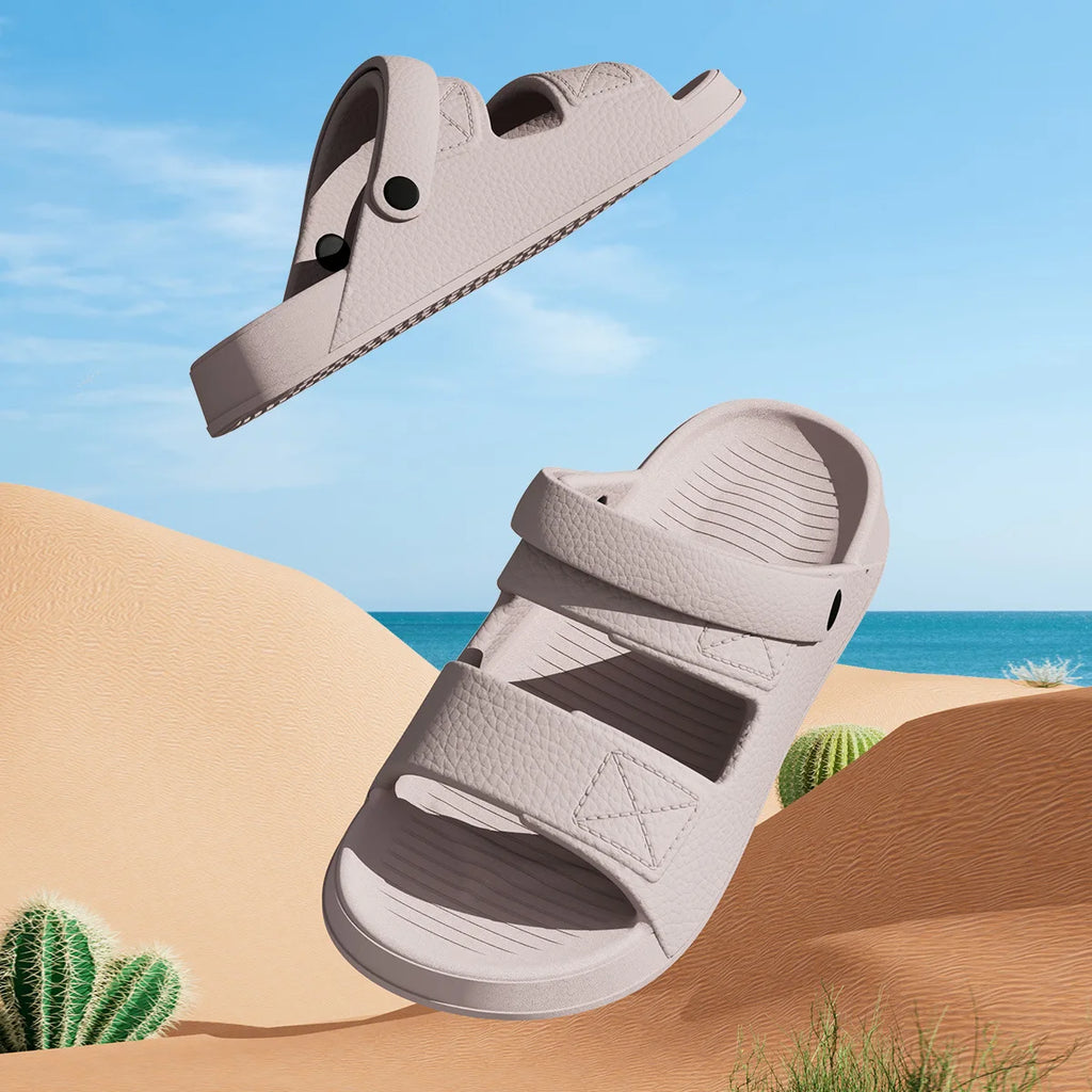 Shevalues New Sandals For Men Non-slip Outdoor Beach Shoes Soft Sole Comfortable Slides EVA Lightweight Men's Bathroom Slippers