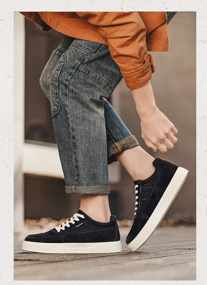 Men's plus size casual shoes summer new soft-sole non-slip outdoor thick-sole walking shoes fashion sports board shoes flat shoe