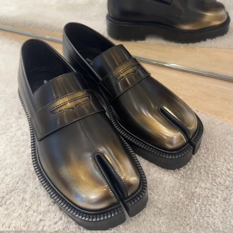 Classic Split Toe Loafers Women Brand Design Fashion Tabi Ninja Lace-up Casual Shoes Chunky Platform Flats Shoes Mujer 2025