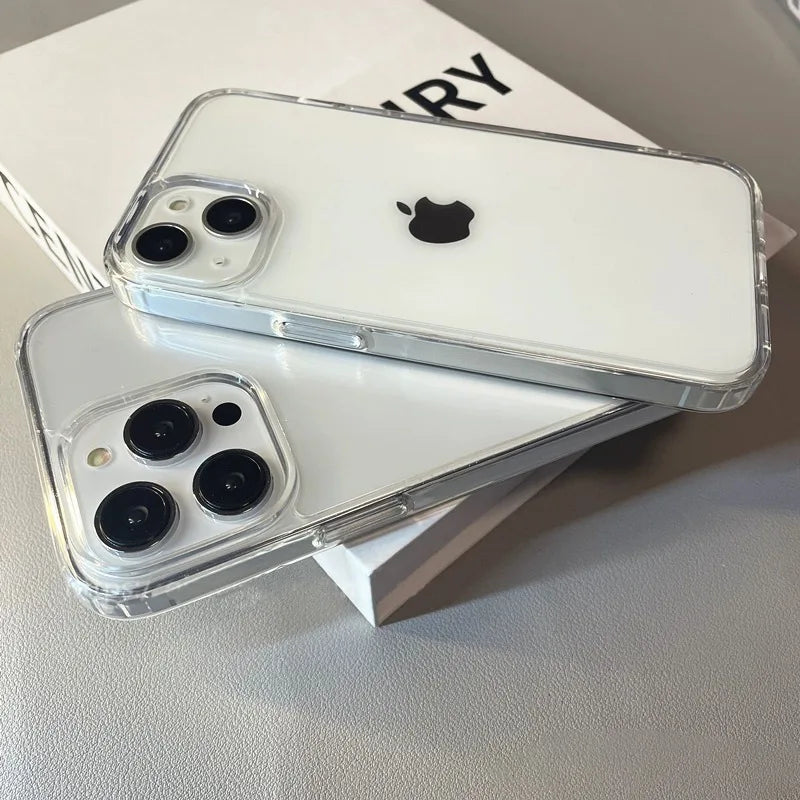 Luxury Transparent Soft Acrylic Phone Case For iPhone 17 16 15 14 13 12 11 Pro Max XS X XR 7 8 Plus Shockproof Protective Cover