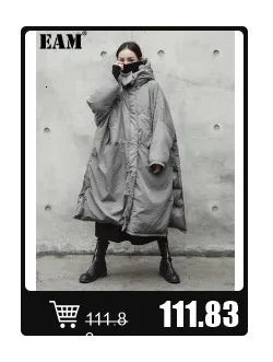 [EAM] High Elastic Waist Blue Back Plaid Denim Long A-line Half-body Skirt Women Fashion Tide New Spring Autumn 2025 1DH8117