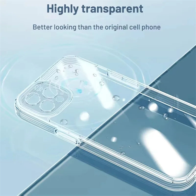 Transparent Phone Case For iPhone 11 12 13 14 15 Pro Max Mini For iPhone X XS Max XR 8 7 6 Plus TPU Soft Back Cover Clear Case