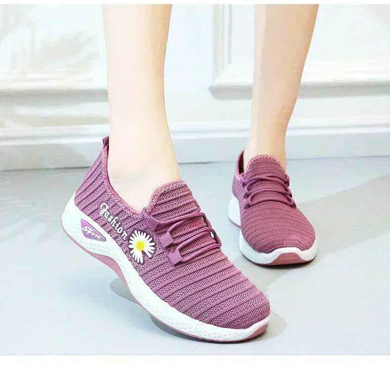 Fashionable Women's Sports Shoes, Thick Breathable Soft Sole Mesh, Lightweight Sneakers Casual Shoes, Comfort, Breathable