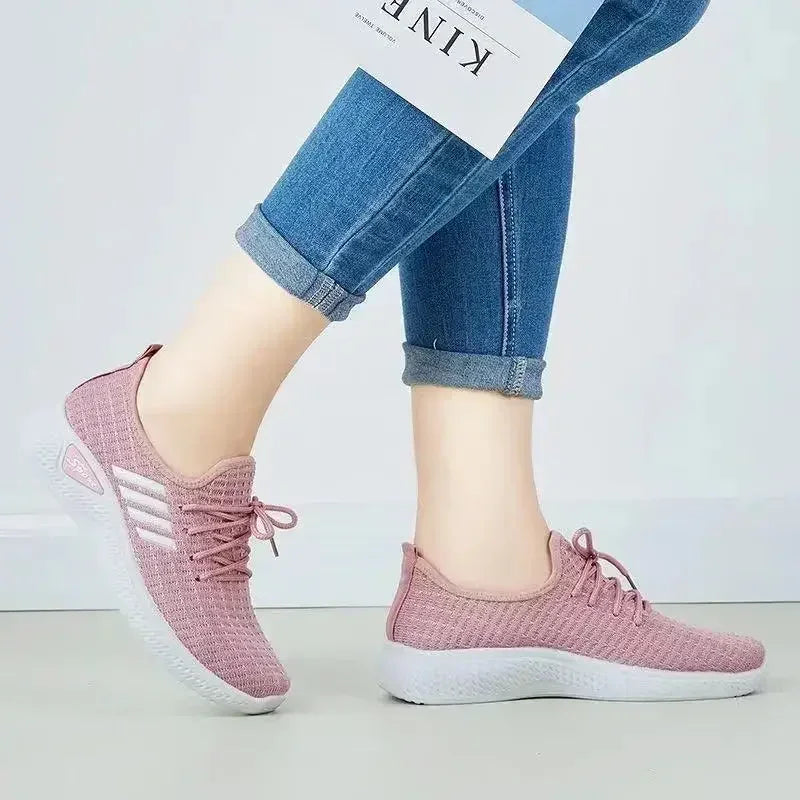 Fashionable Women's Sports Shoes, Thick Breathable Soft Sole Mesh, Lightweight Sneakers Casual Shoes, Comfort, Breathable