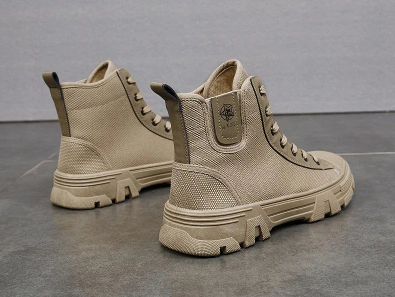 Man Shoes Lace Up Warm Industrial Safety High Cut Boots for Men with Fur Work Winter Footwear Cheap Casual Classic Non Slip Y2k