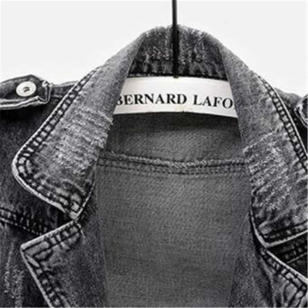 Denim Vest Women Spring Autumn Sleeveless Tops Short Jacket Splicing Outerwear Teens Gray Coat Ripped Loose Casual Waistcoats