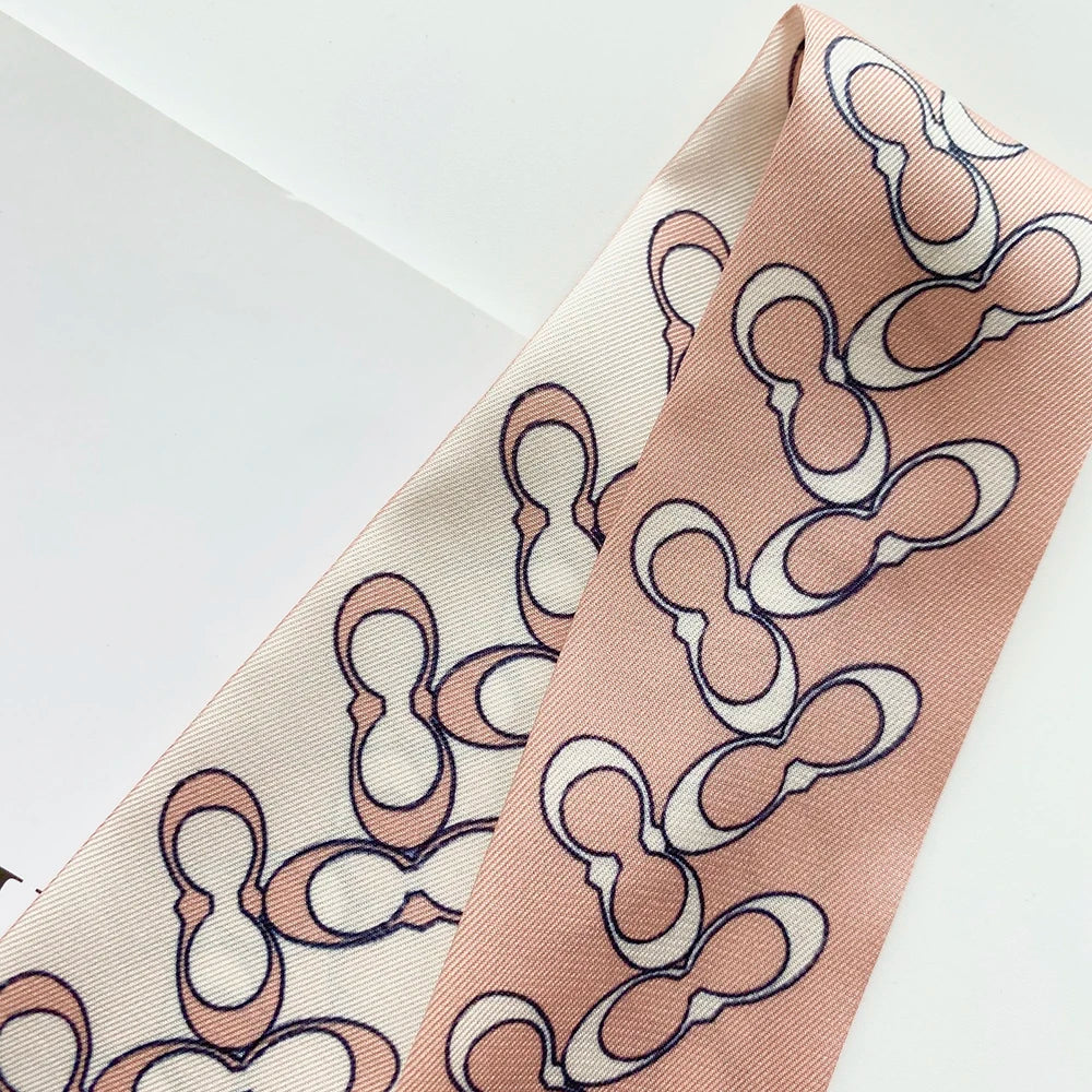Korean Version of The Autumn Plain Color New Women's Ribbon Hair Ribbon Streamer Tied bag Long belt silk scarf Small Scarf Scarf