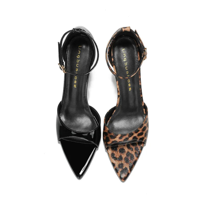 Fashion Leopard Print Vulcanized Women Sandals High Heels Non-Slip Platform Shoes Lightweight Summer Style