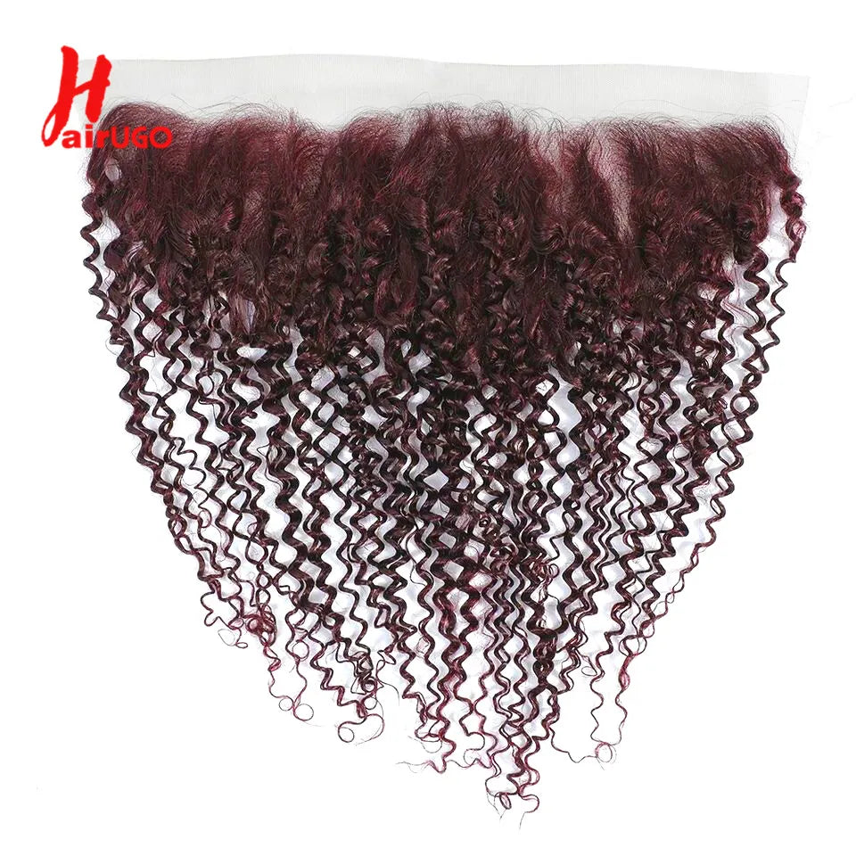 HairUGo Brazilian 99J Body Wave 13x4 Lace Front 100% Human Hair 130% Density Remy Hair Burgundy Lace Frontal With Baby Hair