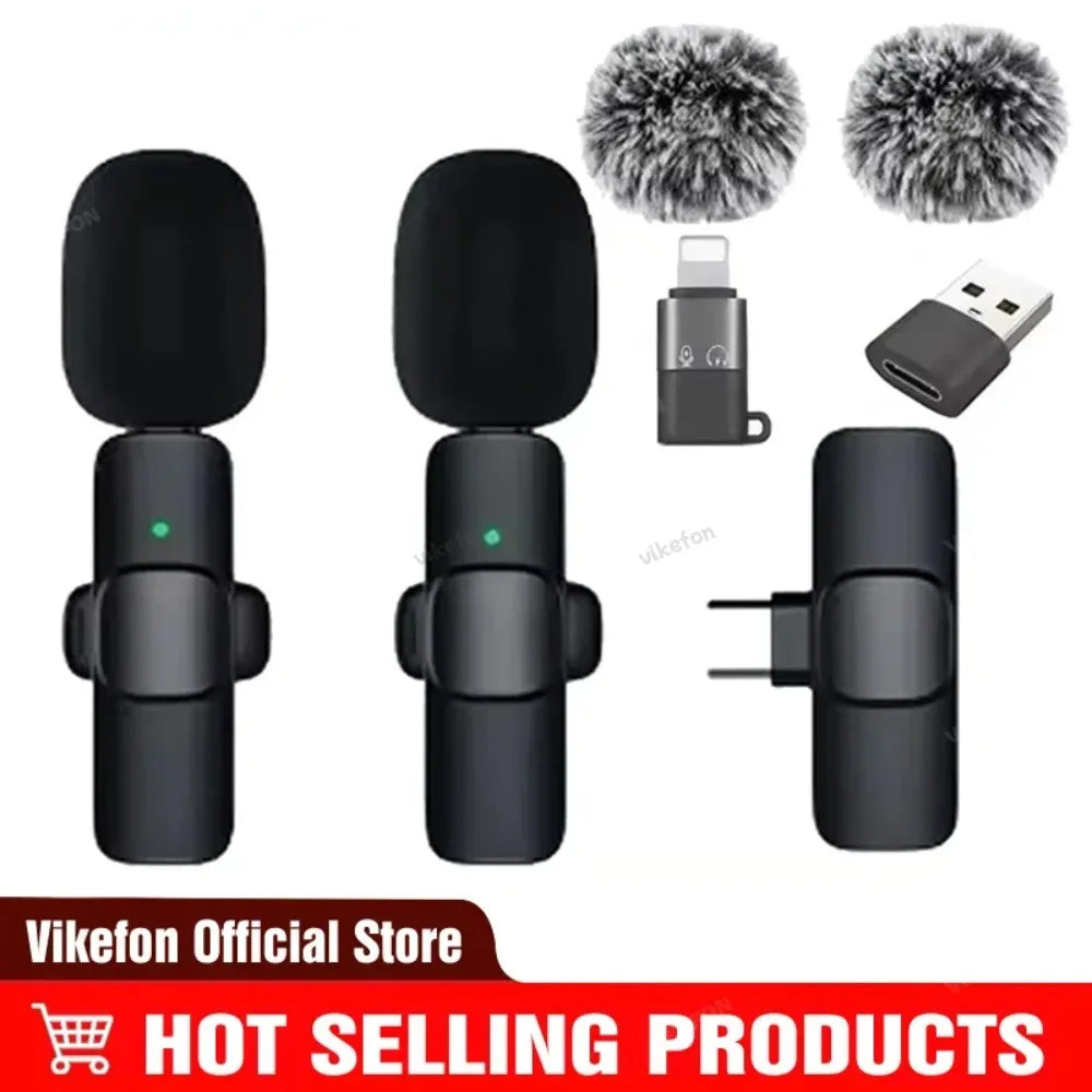 Lavalier Microphone Audio Video Recording Mini Replaceable Windproof Fleece Microphone for vlog YouTube Shooting Wireless Mic