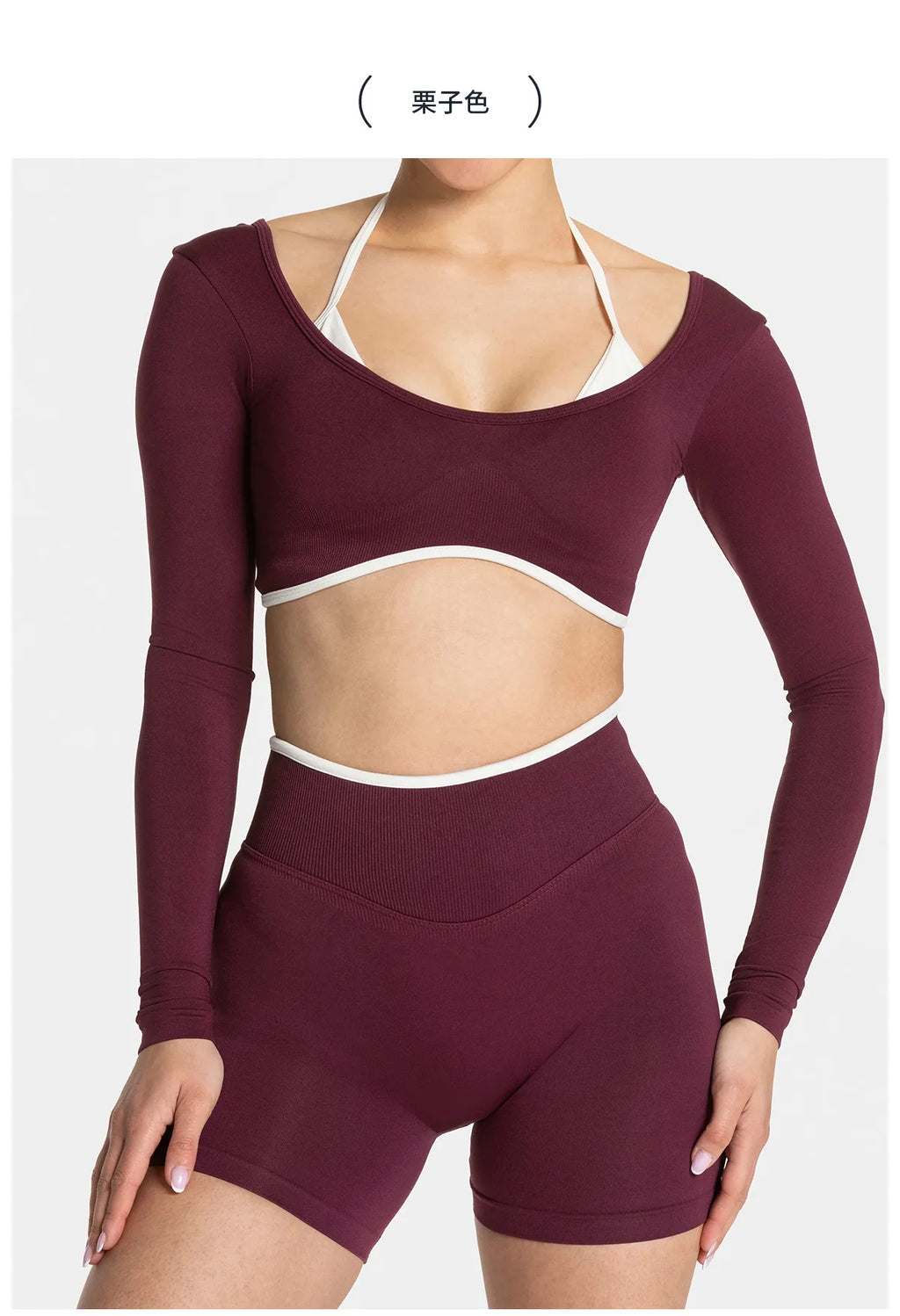 Seamless Fake Two-piece Long Sleeved Yoga Top  Women's Running and Fitness Sports Top Suit Top
