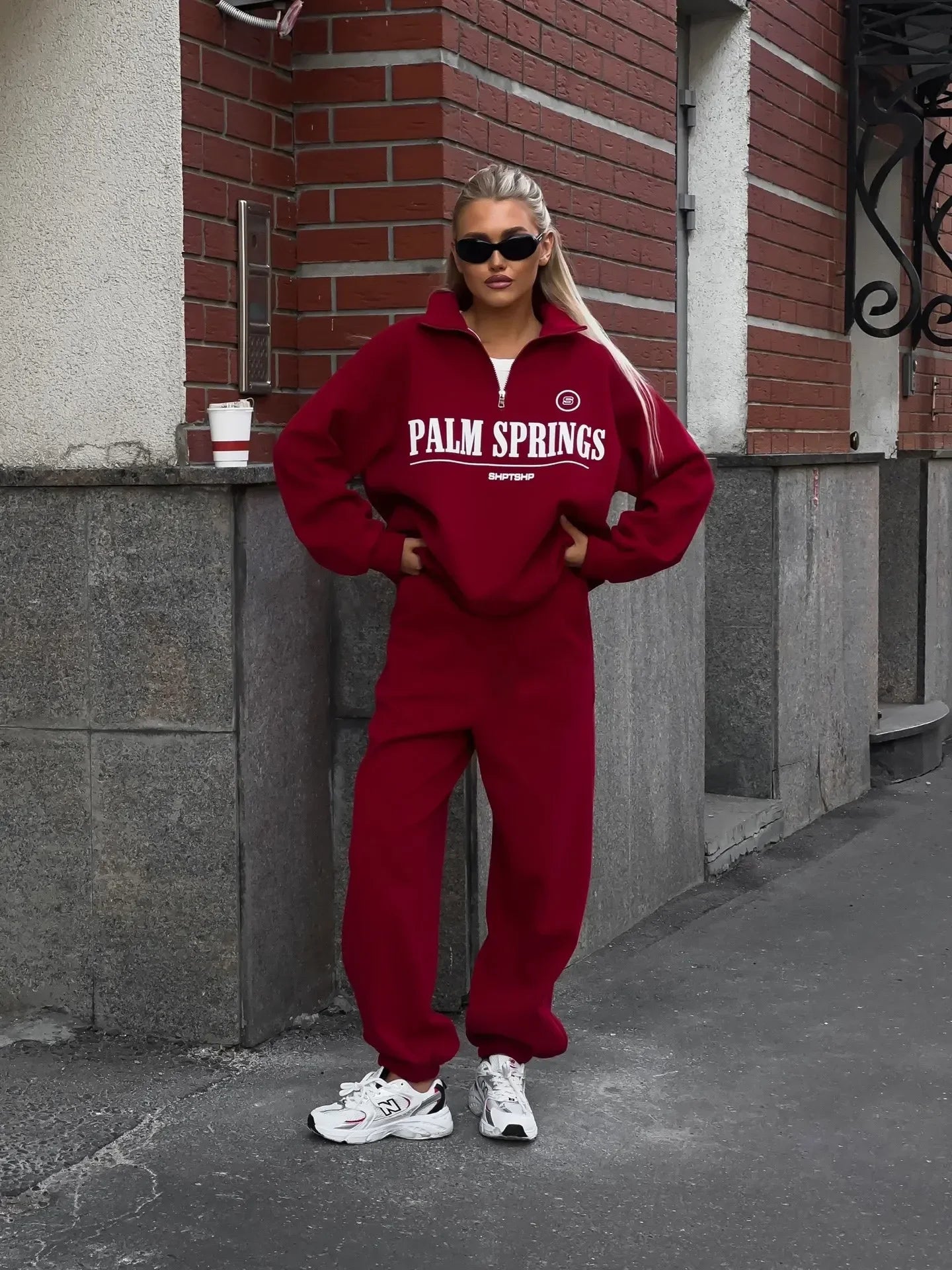 Zekye Spring Hoodies Women Letter Print Sweatshirt Hoodie Red Turtleneck Half Zipper Collar Pullover Tops K Pop Clothes Y2k