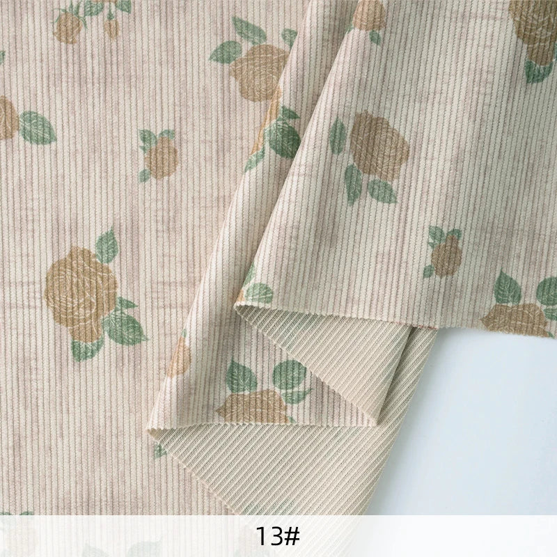 0.5/1/2Yard Ribbed Corduroy Fabric Vintage Style Colour Print Spring Autumn DIY Sewing Fabric Making Pants Jacket Clothing Cloth