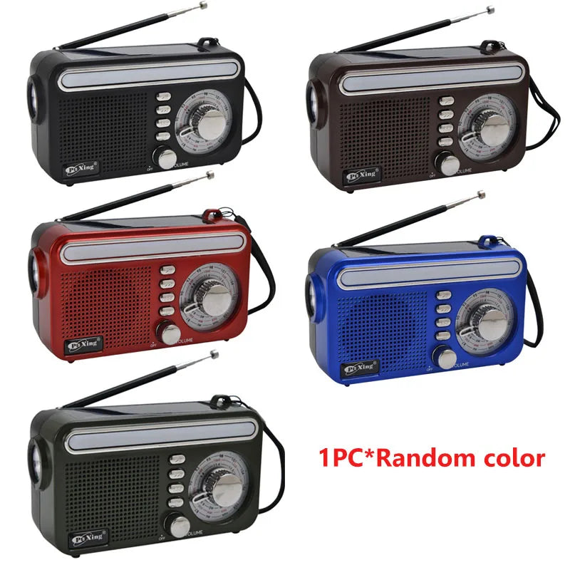 Portable Solar Charing Radio Mini FM AM SW Hand Crank Radios Receiver LED Flashlight Bluetooth Speaker Support TF Card U Disk