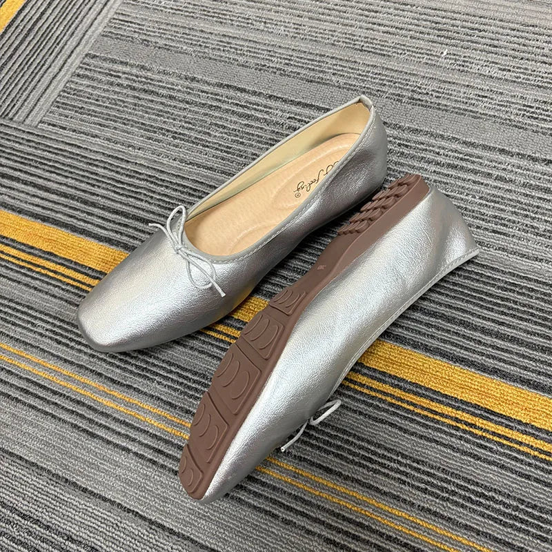 Luxury Butterfly-Knot Footwear Flats With Shoes For Women Female Soft Fashion Shallow Ladies Ballet Flats Slip On Shoes
