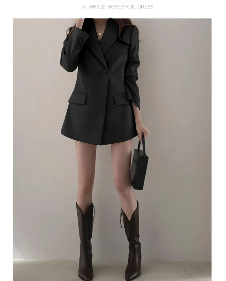 Autumn Winter Slim Women's Blazers Chic Casual Office Lady Suit Solid Fashion Coat Luxury Female Blazer Mujer Korean Style
