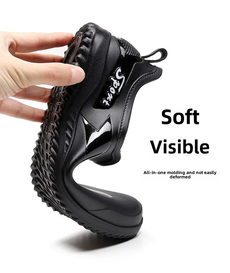 Low-top Rain Boots Women's Kitchen Water Boots Waterproof Exterior Wear Casual Flat Work Non-slip Lightweight Men's Rain Boots