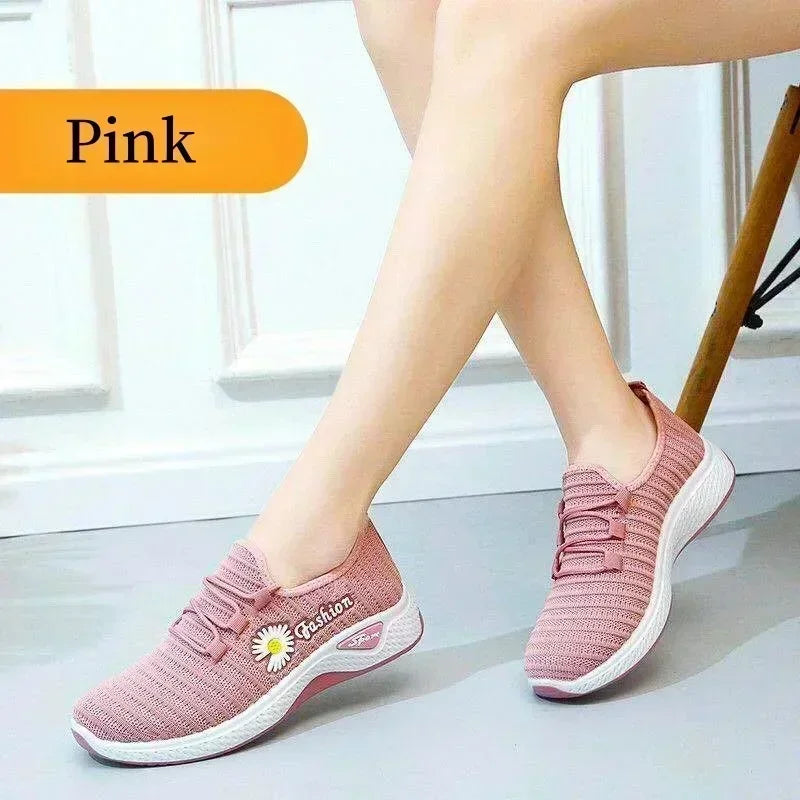 Fashionable Women's Sports Shoes, Thick Breathable Soft Sole Mesh, Lightweight Sneakers Casual Shoes, Comfort, Breathable