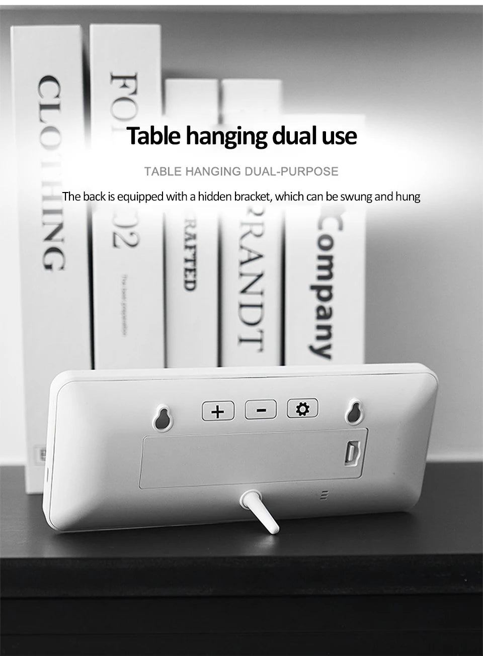 LCD Digital Wall Clock Time with Date Temperature Display Electronic Alarm Clock Modern Table Clock for Bedroom Home Decoration