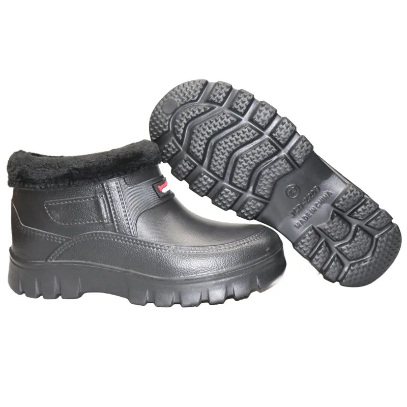 Men's Winter Snow Boots Waterproof Warm Fce Work oes Kitchen Hygiene Cotton Single oes for Laundry
